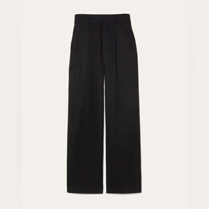 Everlane Draper Pleated Pant in Buttersmooth, Black Sz 4R NWT